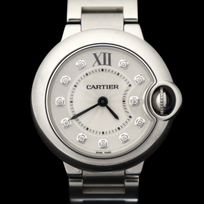 Cartier(까르띠에) WE902073 28MM 스틸 쿼츠 11P 다이아 발롱 블루 드 까르띠에 여성 시계