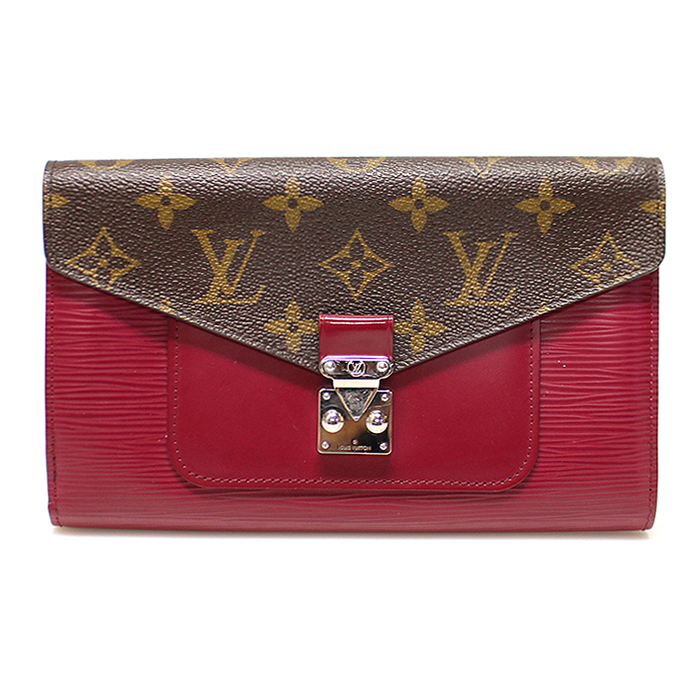 Louis Vuitton(루이비통) M60507 모노그램 캔버스 푸시아 에삐 레더 마리 로즈 클러치 장지갑