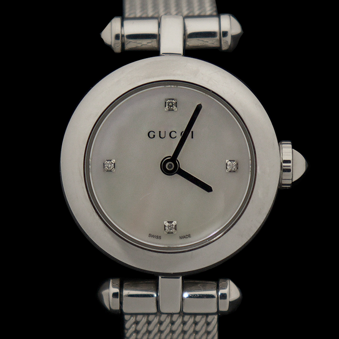 Gucci(구찌) YA141512 22MM 스틸 쿼츠 4P 다이아 디아망띠시마 메쉬 메탈 밴드 여성 시계