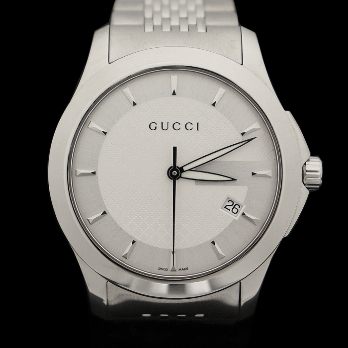 Gucci(구찌) YA126401 126.4 38MM 스틸 쿼츠 G 타임리스 남성 시계