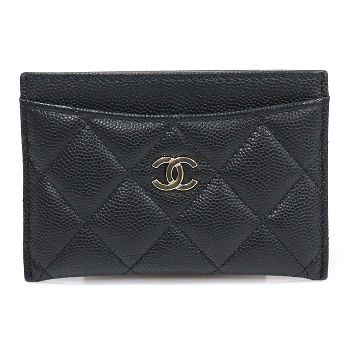 Chanel(샤넬) AP0213 블랙 캐비어 금장 CC로고 클래식 카드 홀더 카드지갑 (31번대)