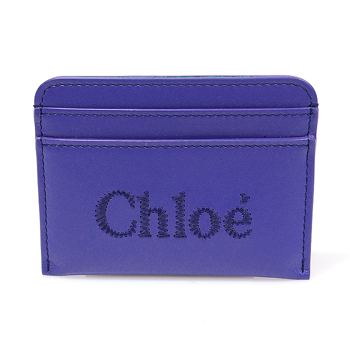 Chloe(끌로에) CHC23SP868I10408 SUBMARINE BLUE 샤이니 카프스킨 SENSE 센스 카드 지갑